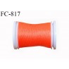 Bobine 500 m fil mousse polyamide n° 120 couleur orange fluo longueur de 500 mètres bobiné en France