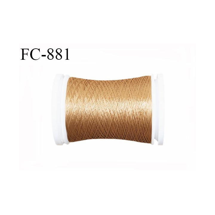 Bobine 500 m fil mousse polyamide n° 120 couleur cuir caramel longueur de 500 mètres bobiné en France