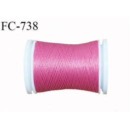 Bobine 500 m fil mousse polyester n° 110 couleur rose malabar longueur 500 mètres  bobiné en France