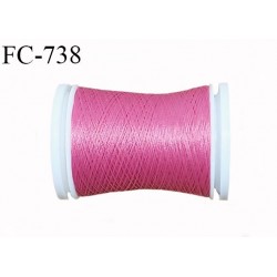 Bobine 500 m fil mousse polyester n° 110 couleur rose malabar longueur 500 mètres bobiné en France