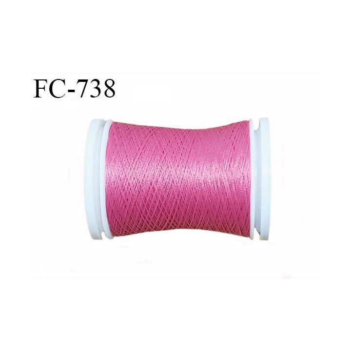 Bobine 500 m fil mousse polyester n° 110 couleur rose malabar longueur 500 mètres  bobiné en France