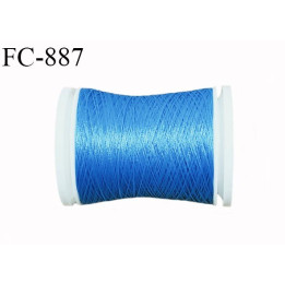 Bobine 500 m fil mousse polyester n° 110 couleur bleu longueur 500 mètres  bobiné en France