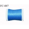 Bobine 500 m fil mousse polyester n° 110 couleur bleu longueur 500 mètres bobiné en France