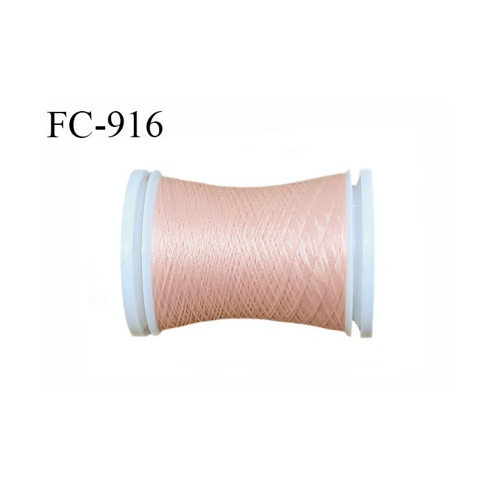 Bobine 500 m fil mousse polyamide n° 120 couleur rose saumon longueur de 500 mètres bobiné en France