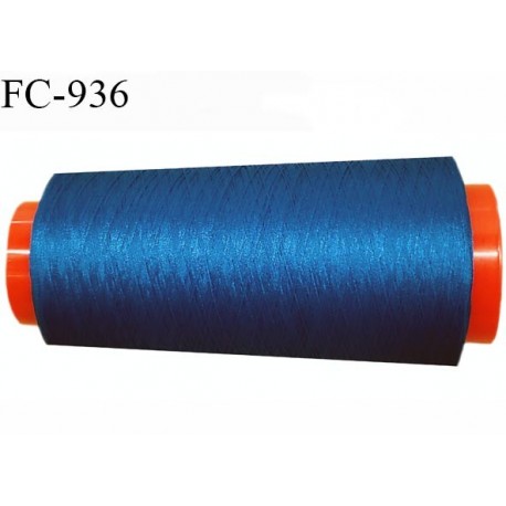 Cone 1000 m fil mousse polyester fil n° 110 couleur bleu azur longueur 1000 mètres bobiné en France