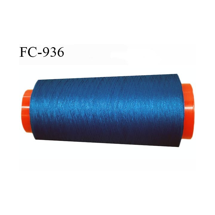 Cone 5000 m fil mousse polyester fil n° 110 couleur bleu azur longueur 5000 mètres bobiné en France