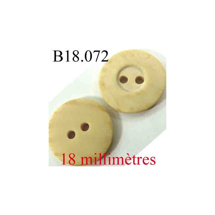 bouton 18 mm couleur beige marbré mat 2 trous diamètre 18 mm
