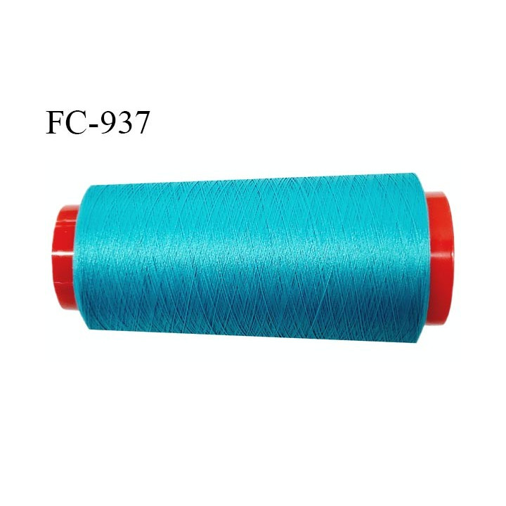Cone 5000 m fil mousse polyester fil n° 110 couleur bleu turquoise longueur 5000 mètres bobiné en France