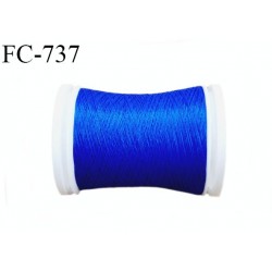 Bobine 500 m fil mousse polyester n° 110 couleur bleu roy longueur 500 mètres  bobiné en France