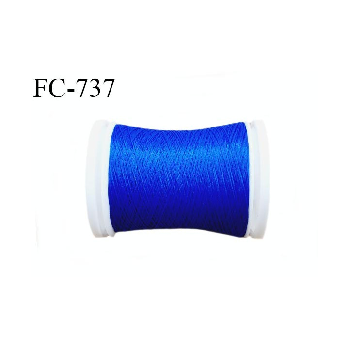 Bobine 500 m fil mousse polyester n° 110 couleur bleu roy longueur 500 mètres  bobiné en France