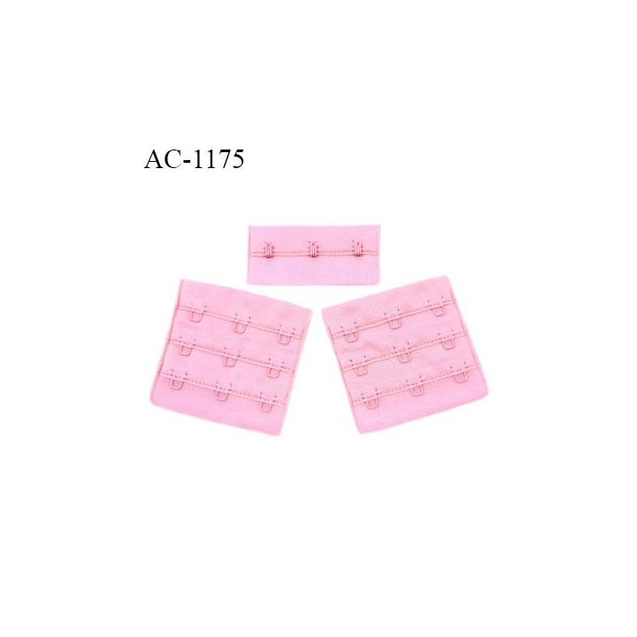Agrafe 57 mm attache SG haut de gamme couleur rose fraise 3 rangées 3 crochets largeur 57 mm fabriqué en France prix à l'unité