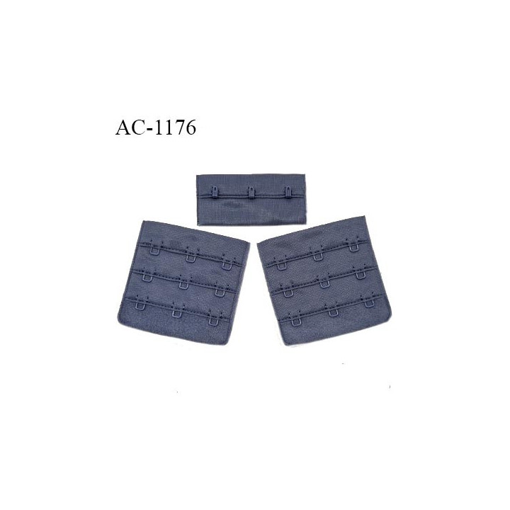 Agrafe 57 mm attache SG haut de gamme couleur titane 3 rangées 3 crochets largeur 57 mm fabriqué en France prix à l'unité
