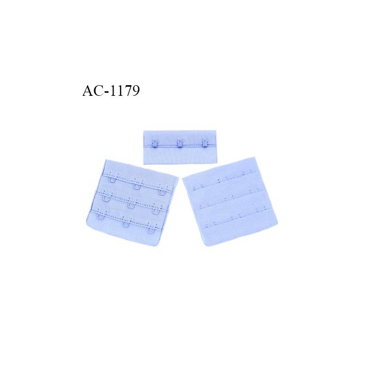 Agrafe 57 mm attache SG haut de gamme couleur bleu ciel 3 rangées 3 crochets largeur 57 mm fabriqué en France prix à l'unité