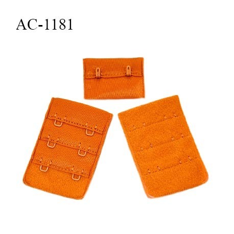 Agrafe 38 mm attache SG haut de gamme couleur orange cuivrée 3 rangées 2 crochets fabriqué en France prix à l'unité