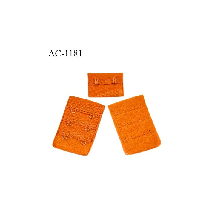 Agrafe 38 mm attache SG haut de gamme couleur orange cuivrée 3 rangées 2 crochets fabriqué en France prix à l'unité