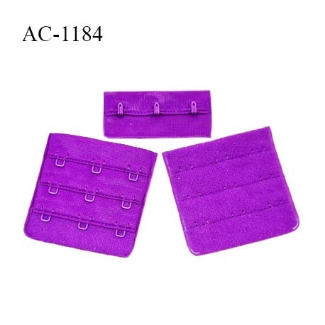 Agrafe 57 mm attache SG haut de gamme couleur fuschia 3 rangées 3 crochets largeur 57 mm fabriqué en France prix à l'unité