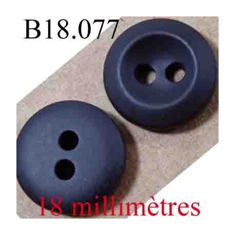 bouton 18 mm couleur noir gris anthracite forme concave 2 trous diamètre 18 mm