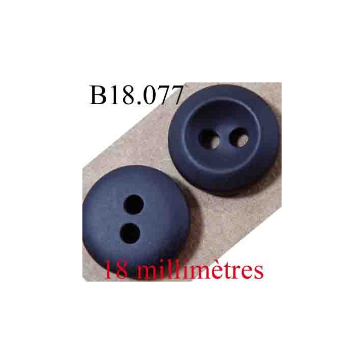 bouton 18 mm couleur noir gris anthracite forme concave  2 trous diamètre 18 mm