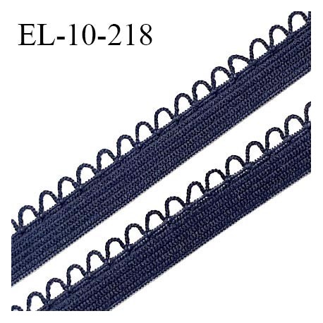 Elastique picot 10 mm lingerie couleur bleu denim haut de gamme fabriqué en France pour une grande marque prix au mètre