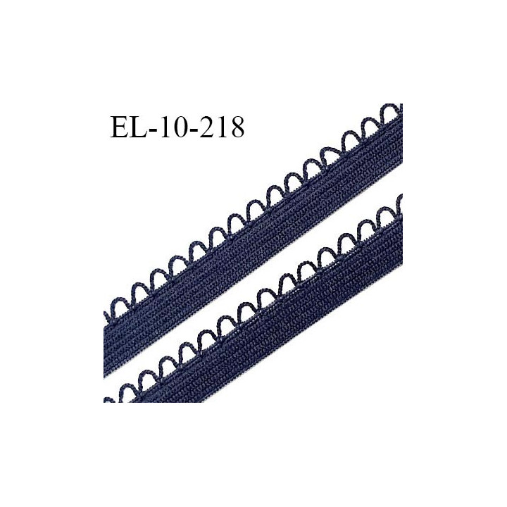 Elastique picot 10 mm lingerie couleur bleu denim haut de gamme fabriqué en France pour une grande marque prix au mètre