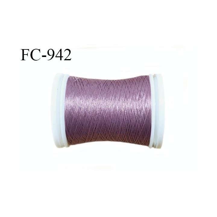 Bobine 500 m fil mousse polyamide n° 120 couleur mauve violine longueur de 500 mètres bobiné en France