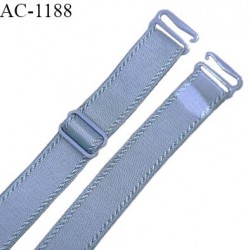 Bretelle lingerie SG 16 mm très haut de gamme couleur bleu glacier avec 1 barrette + 2 crochets largeur 16 mm prix à l'unité