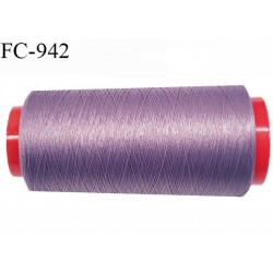 Cone de 2000 m fil mousse polyamide n° 120 couleur mauve violine longueur de 2000 mètres bobiné en France