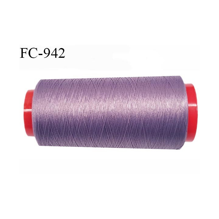Cone de 2000 m fil mousse polyamide n° 120 couleur mauve violine longueur de 2000 mètres bobiné en France
