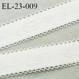 Elastique picot 22 mm lingerie haut de gamme couleur naturel avec motifs fabriqué en France largeur 22 mm prix au mètre