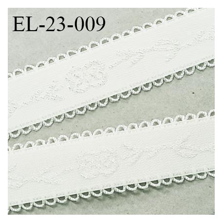 Elastique picot 22 mm lingerie haut de gamme couleur naturel avec motifs fabriqué en France largeur 22 mm prix au mètre