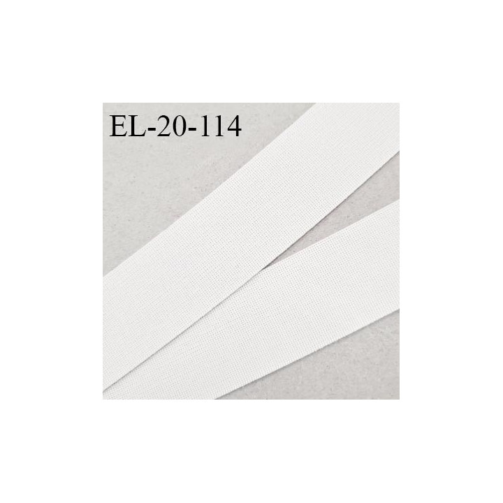 Elastique 20 mm plat très belle qualité couleur naturel polygomme forte élasticité largeur 20 mm prix au mètre
