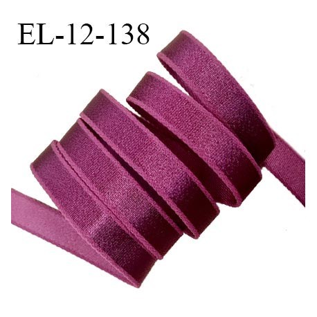 Elastique 12 mm bretelle et lingerie couleur framboise brillant fabriqué en France pour une grande marque prix au mètre