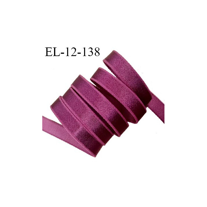 Elastique 12 mm bretelle et lingerie couleur framboise brillant fabriqué en France pour une grande marque prix au mètre