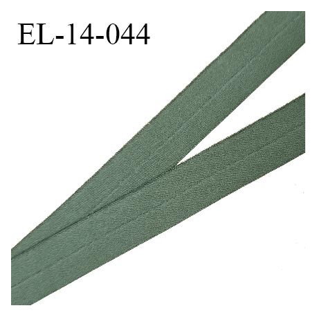 Elastique lingerie 14 mm pré plié haut de gamme couleur vert kaki largeur 14 mm prix au mètre