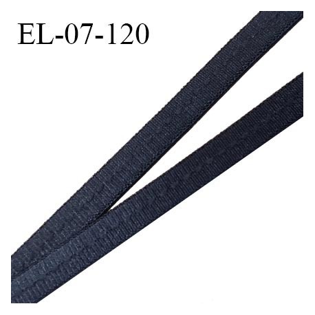 Elastique 7 mm lingerie haut de gamme couleur noir satiné avec surpiqûre au centre prix au mètre