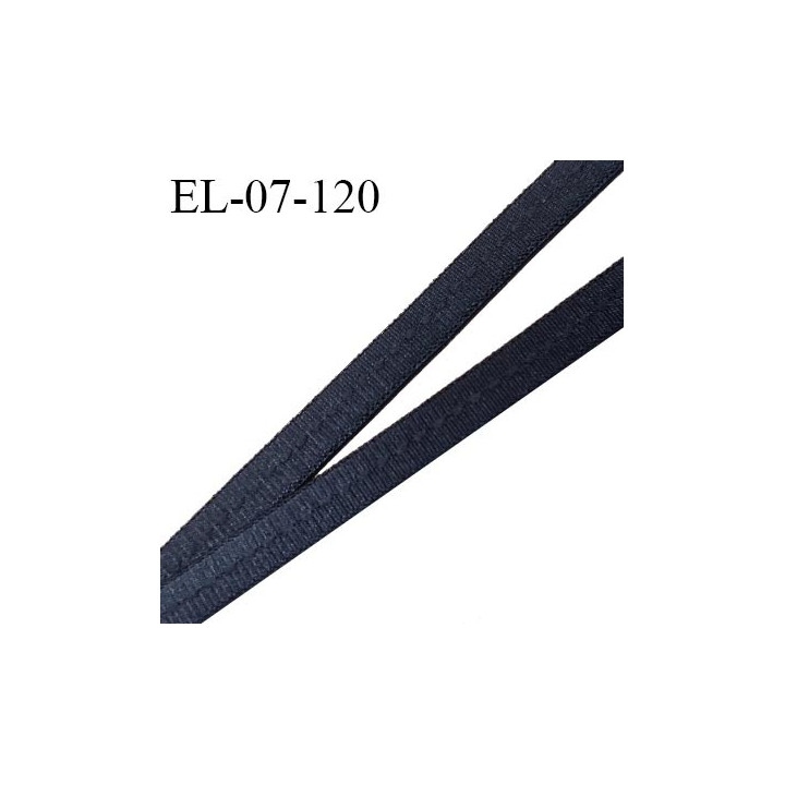 Elastique 7 mm lingerie haut de gamme couleur noir satiné avec surpiqûre au centre prix au mètre