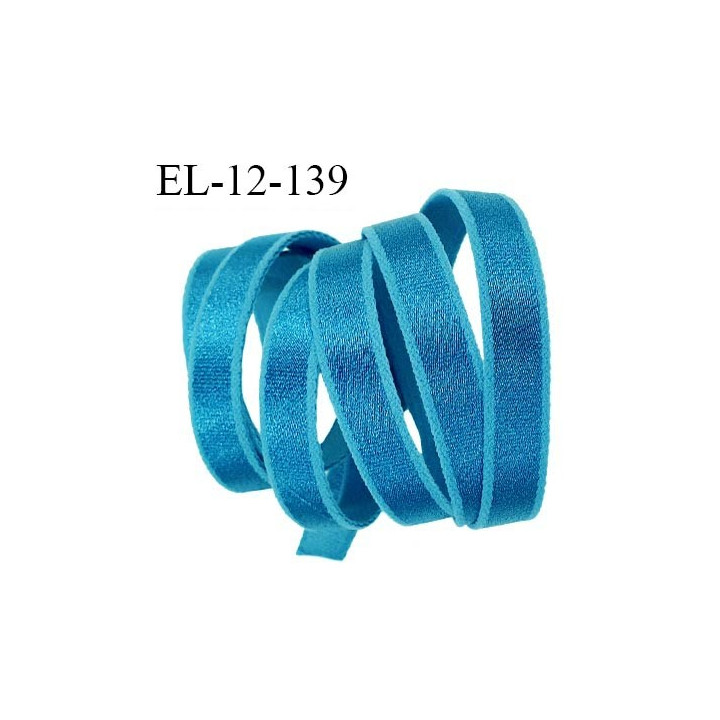 Elastique 12 mm bretelle et lingerie couleur bleu turquoise brillant fabriqué en France pour une grande marque prix au mètre