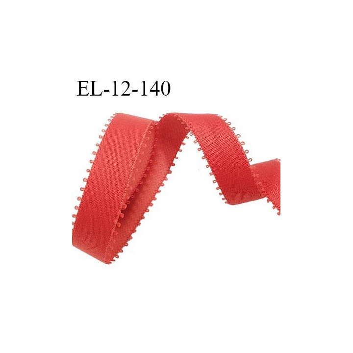 Elastique picot 12 mm couleur rose vitamine haut de gamme superbe bonne élasticité prix au mètre