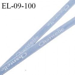 Elastique 9 mm lingerie très haut de gamme inscription Chantelle couleur bleu élastique souple prix au mètre