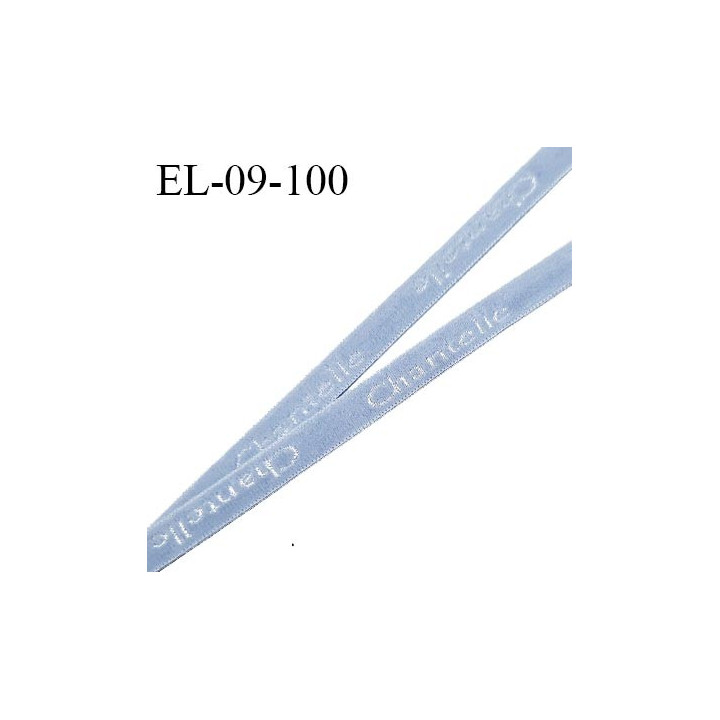 Elastique 9 mm lingerie très haut de gamme inscription Chantelle couleur bleu élastique souple prix au mètre