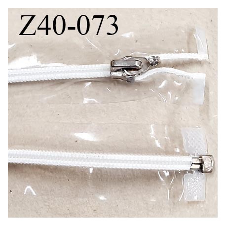 Fermeture zip 40 cm couleur transparente en vinyle séparable avec glissière nylon blanc curseur en métal ouvert prix à l'unité