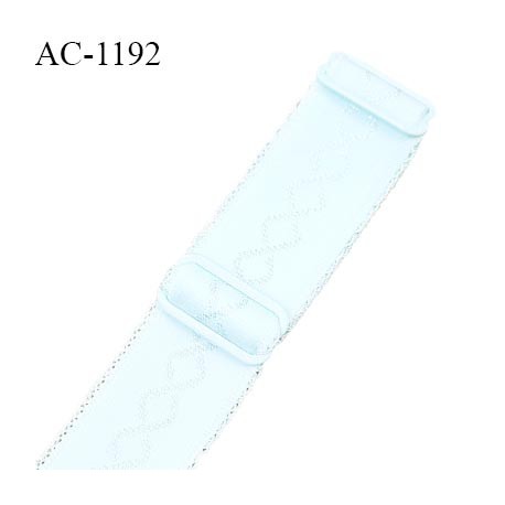 Bretelle lingerie SG 24 mm très haut de gamme couleur menthe douce avec 2 barrettes largeur 24 mm longueur 30 cm prix à l'unité
