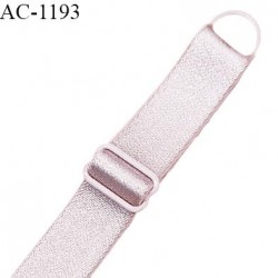 Bretelle lingerie SG 20 mm très haut de gamme couleur rose thé brillant 1 barrette 1 anneau longueur 14.5 cm  prix à l'unité