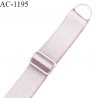 Bretelle lingerie SG 17 mm très haut de gamme couleur rose thé brillant 1 barrette 1 anneau longueur 14.5 cm prix à l'unité