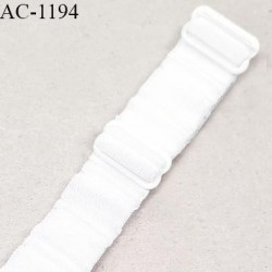 Bretelle lingerie SG 17 mm très haut de gamme couleur blanc avec 2 barrettes longueur 30 cm prix à l'unité