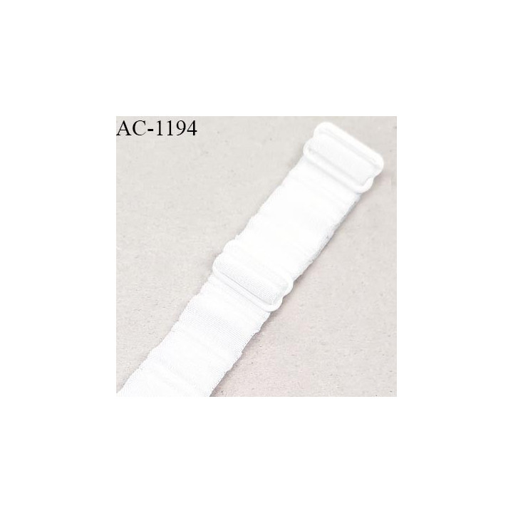 Bretelle lingerie SG 17 mm très haut de gamme couleur blanc avec 2 barrettes longueur 30 cm prix à l'unité