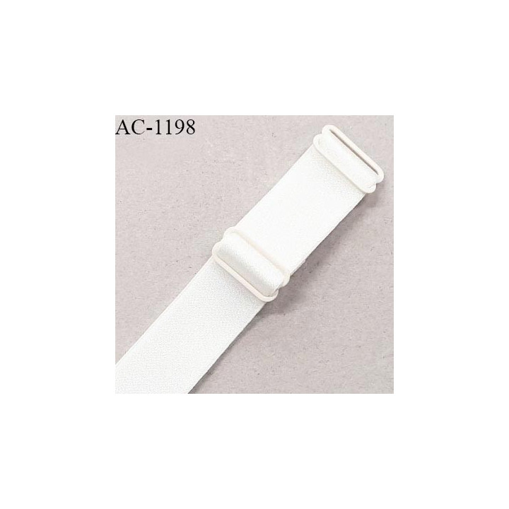 Bretelle lingerie SG 24 mm très haut de gamme couleur perle brillant avec 2 barrettes longueur 13 cm prix à l'unité