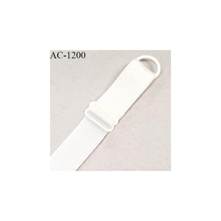 Bretelle lingerie SG 16 mm très haut de gamme couleur perle brillant avec 1 barrette et 1 anneau longueur 14.5 cm prix à l'unité