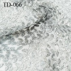 Dentelle brodée sur tulle souple couleur gris argent  haut de gamme trop belle largeur 130 cm  prix pour 10 centimètres