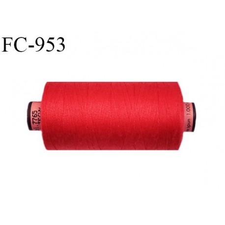 Bobine 1000 m fil Polyester n° 120 couleur rouge longueur 1000 mètres grande marque